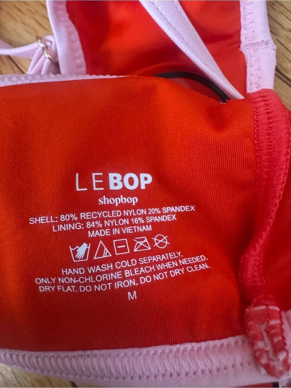 Le Bop Colorblock Bikini Top and bottom Clambake/Pink NEW M